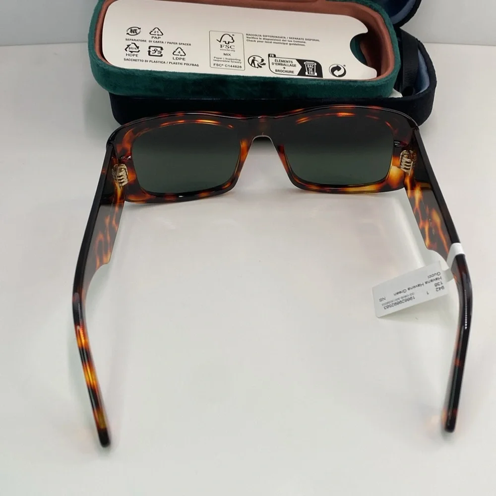 New Authentic Gucci GG1080S 003 Eyewear Rectangular Frame Sunglasses